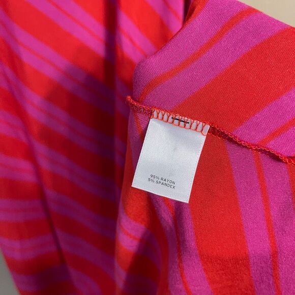 Caslon Women’s Pink Purple Red Stripe Racerback High Low Maxi Dress Size Large - Picture 8 of 8